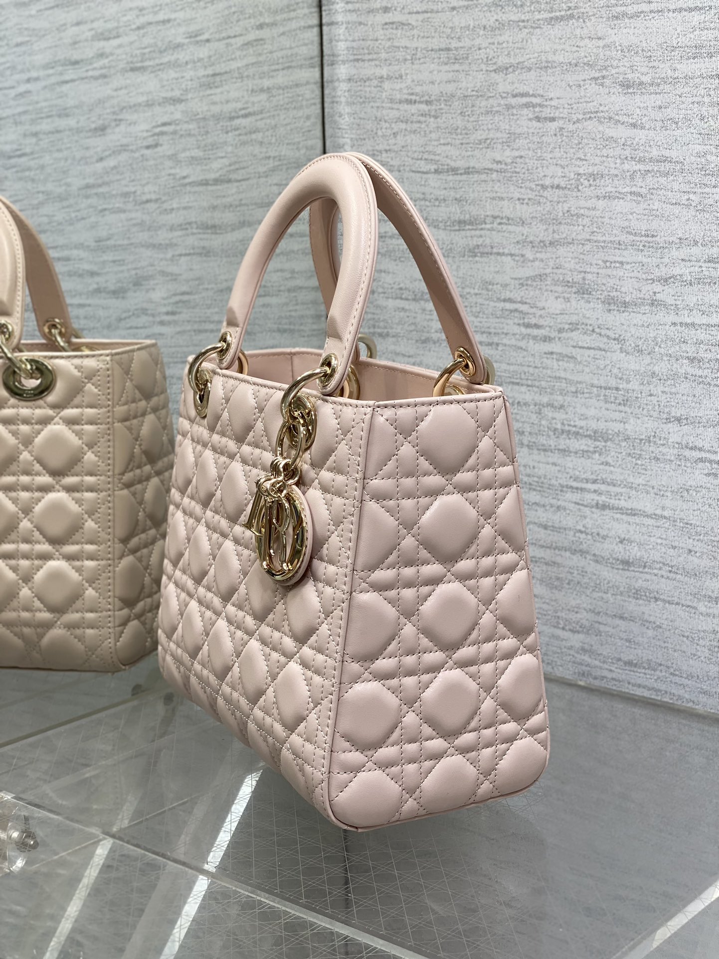 Medium Lady Dior Bag Powder Pink Cannage Lambskin